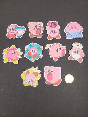 3/$20 10pcs Lot Nintendo Kirby Waterproof Stickers Set #001